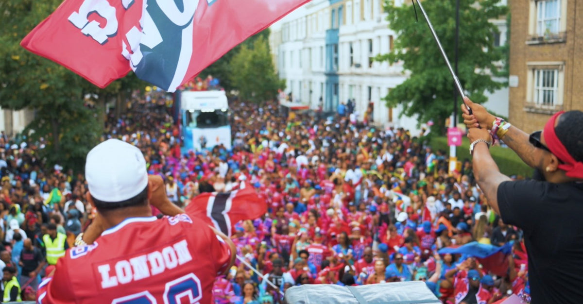 View from the Omnia float down the road at Notting Hill Carnival